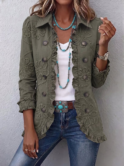 Margaux | Refined floral utility jacket with coastal elegance