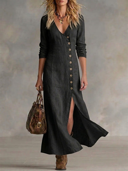 Elara | Button Maxi Dress