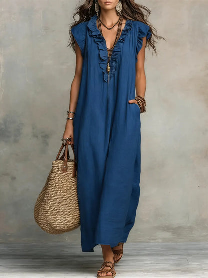Sienna | Boho Ruffle Maxi Dress