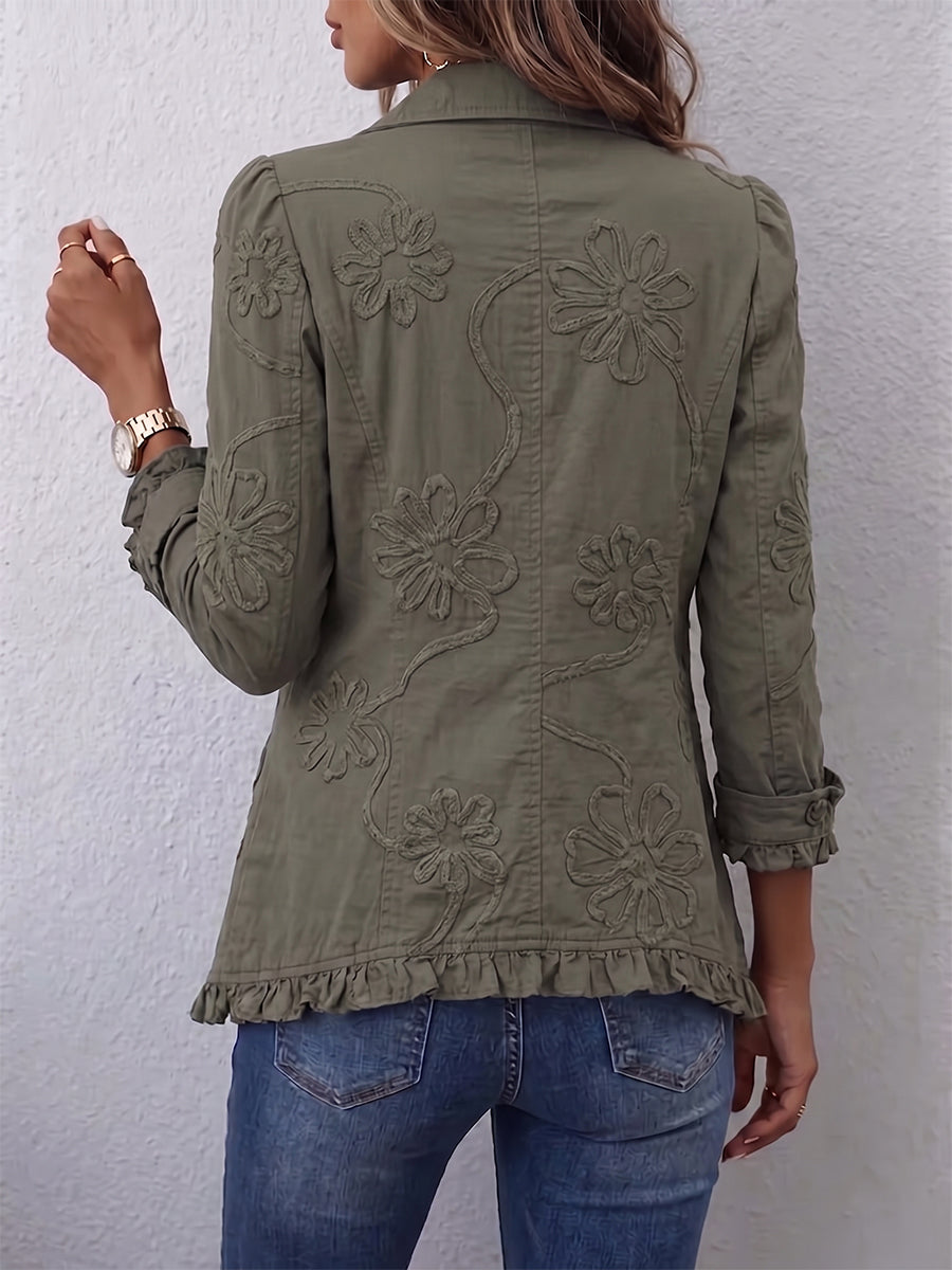 Margaux | Refined floral utility jacket with coastal elegance