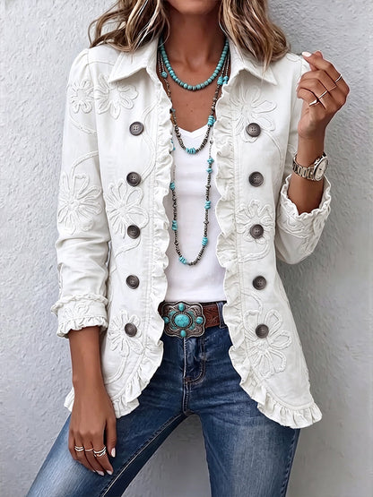 Margaux | Refined floral utility jacket with coastal elegance