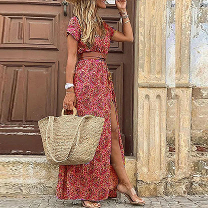 Edwina | Floral Belted Maxi Dress