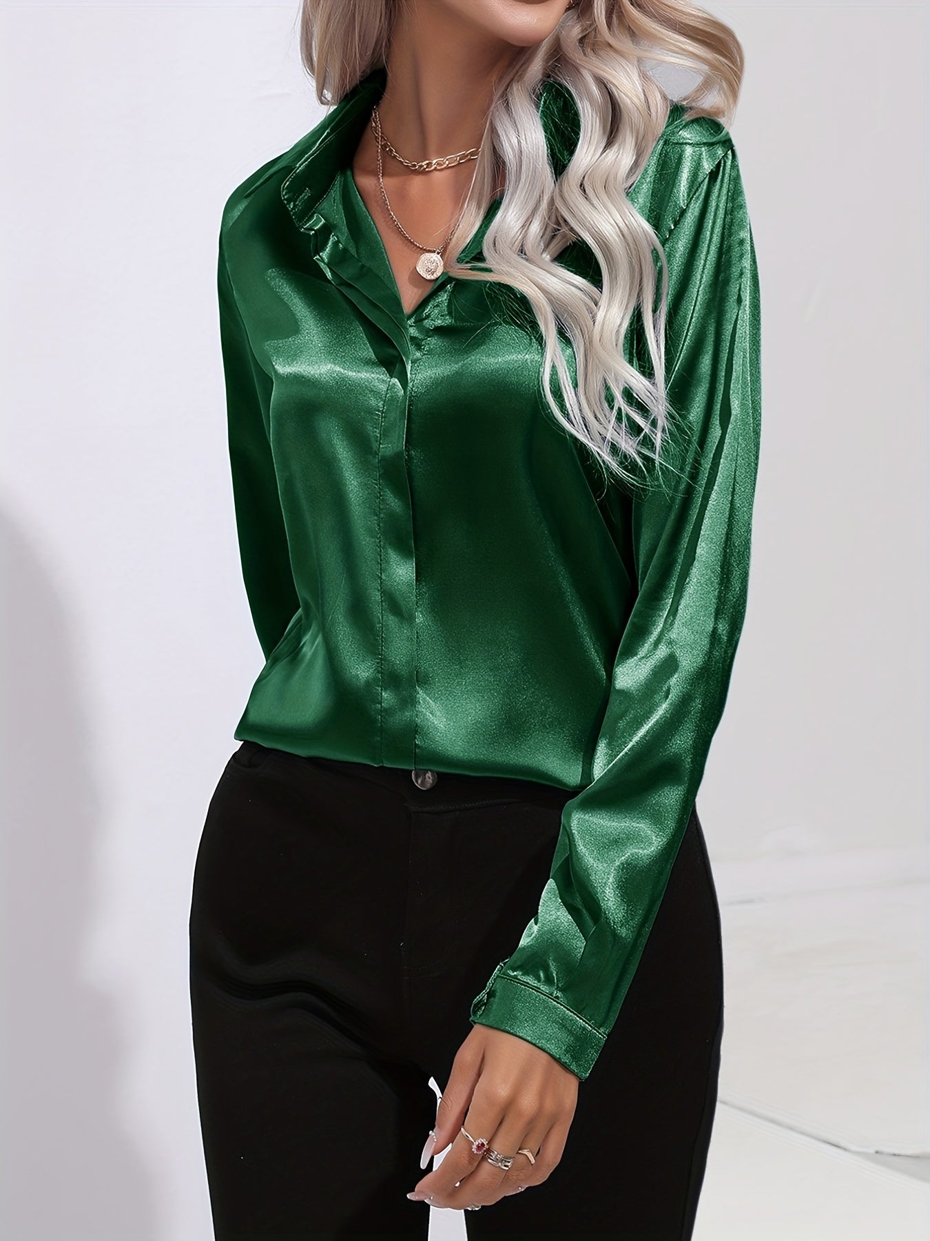 Sarah | Chic Long Sleeve Button-Down Blouse
