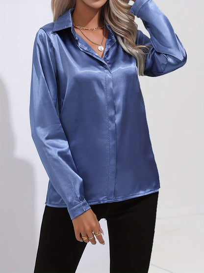 Sarah | Chic Long Sleeve Button-Down Blouse