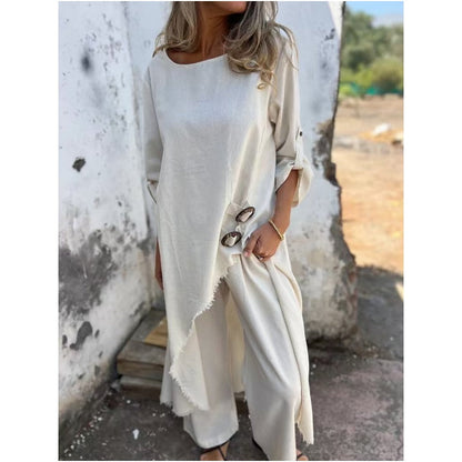 Women’s Matching Set | Asymmetric Top Wide-Leg