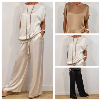 Women's Two-Piece Set | Loose Silhouette Top and Pants