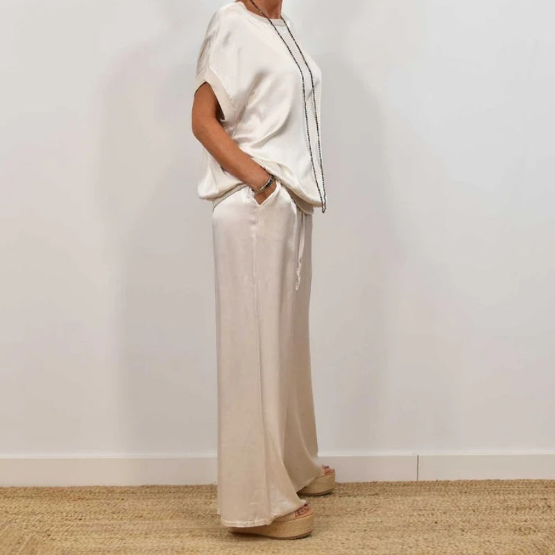 Women's Two-Piece Set | Loose Silhouette Top and Pants