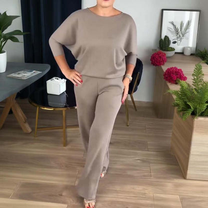 Women's Three-Piece Set | Longline Cardigan Straight Pants