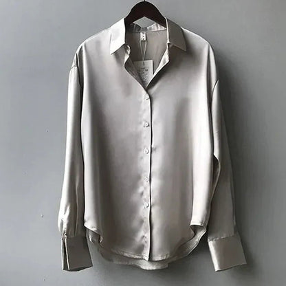 Stella | Chic Satin Blouse with Timeless Button-Down Style