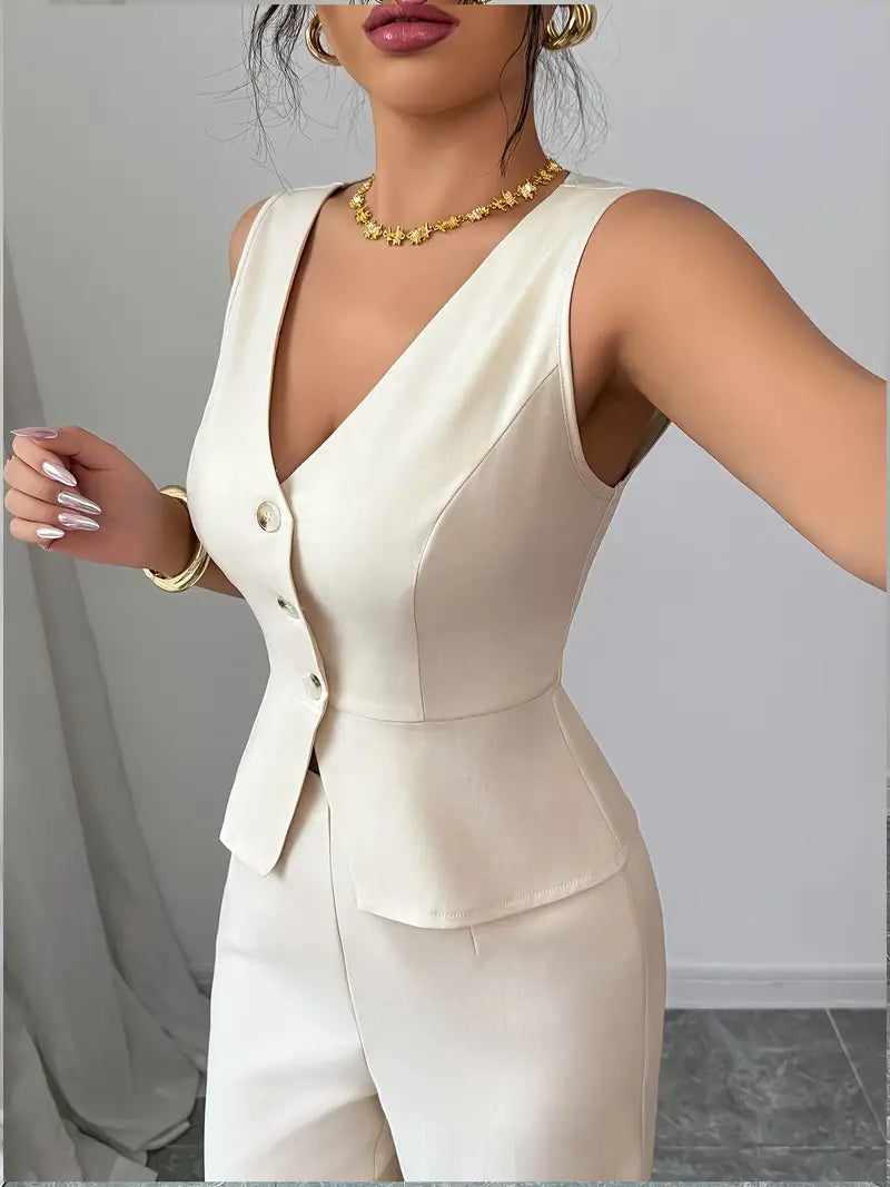 Victoria | Effortless Sleeveless Top and Wide-Leg Pants Set