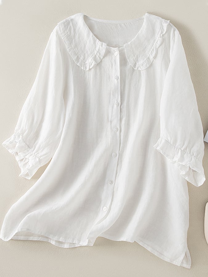 Victoria | Effortless Ruffle Collar Top for Summer Chic