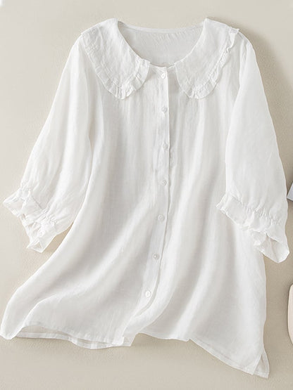 Victoria | Effortless Ruffle Collar Top for Summer Chic